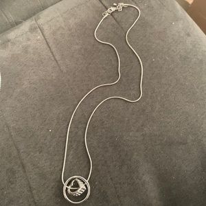 Silver color necklace with hearts